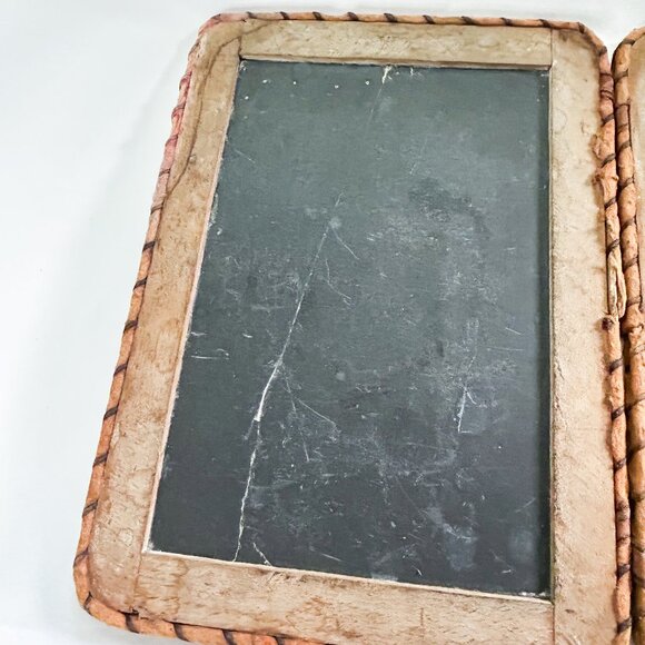 Antique Double Hinged 2 Sided Writing Slate with Wood Frame 1800's - Picture 8 of 12